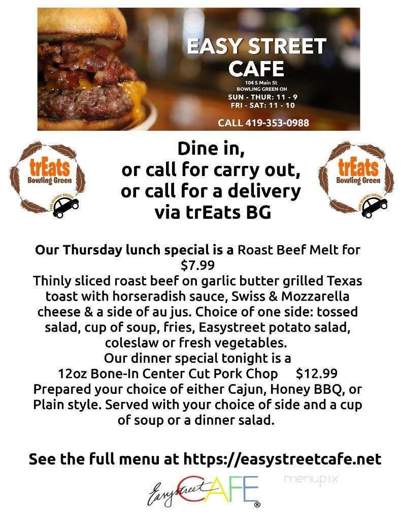 Easy Street Cafe - Bowling Green, OH menu_pic