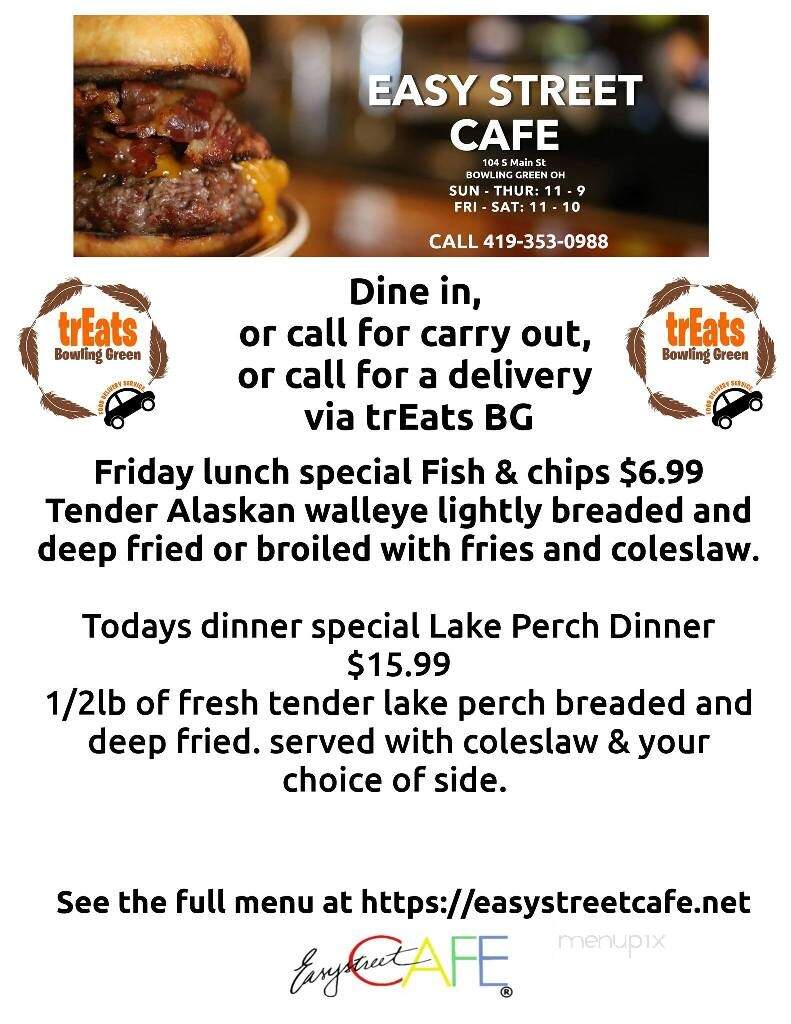 Easy Street Cafe - Bowling Green, OH menu_pic