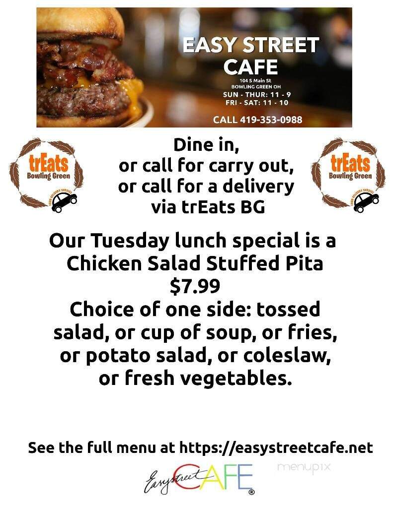 Easy Street Cafe - Bowling Green, OH menu_pic