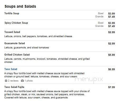 El Barril Mexican Grill - Maryville, TN menu_pic