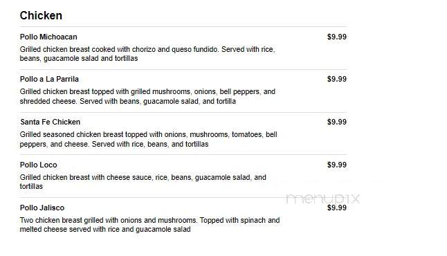 El Barril Mexican Grill - Maryville, TN menu_pic