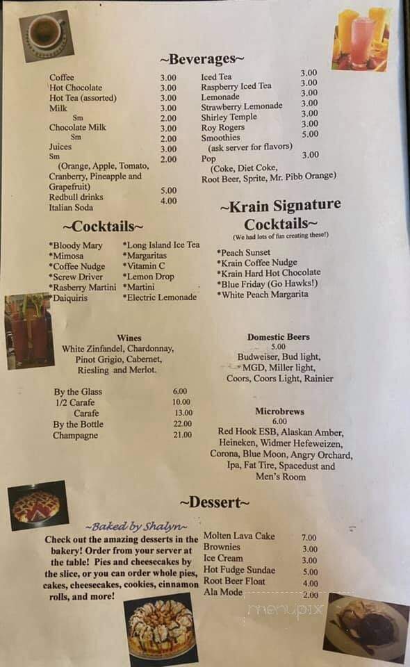 Krain Corner Restaurant - Enumclaw, WA menu_pic