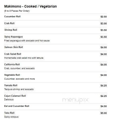 Yamato Express - Shelby, NC menu_pic