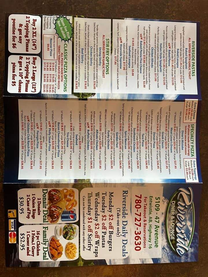 Riverside Diner & Lounge - Entwistle, AB menu_pic