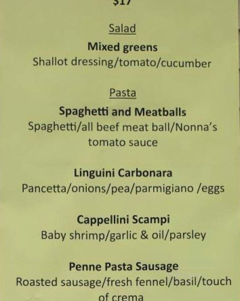 Sapore Vero - Walpole, MA menu_pic