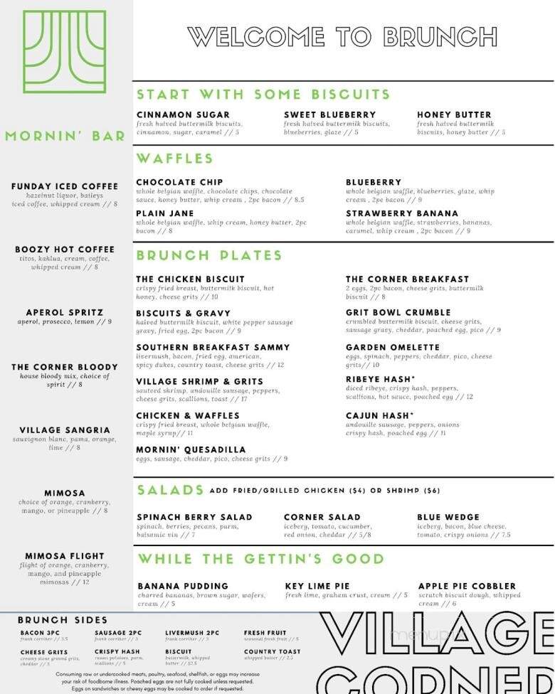 Village Corner Comfort Kitchen & Bar - CONCORD, NC menu_pic