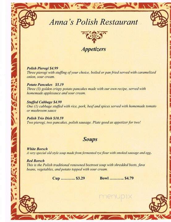 Anna's Polish Restaurant - Winter Park, FL menu_pic