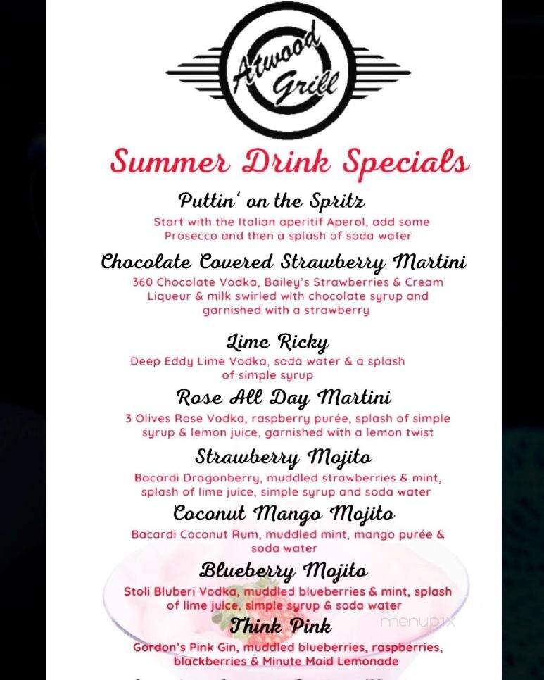 Atwood Grill - Johnston, RI menu_pic