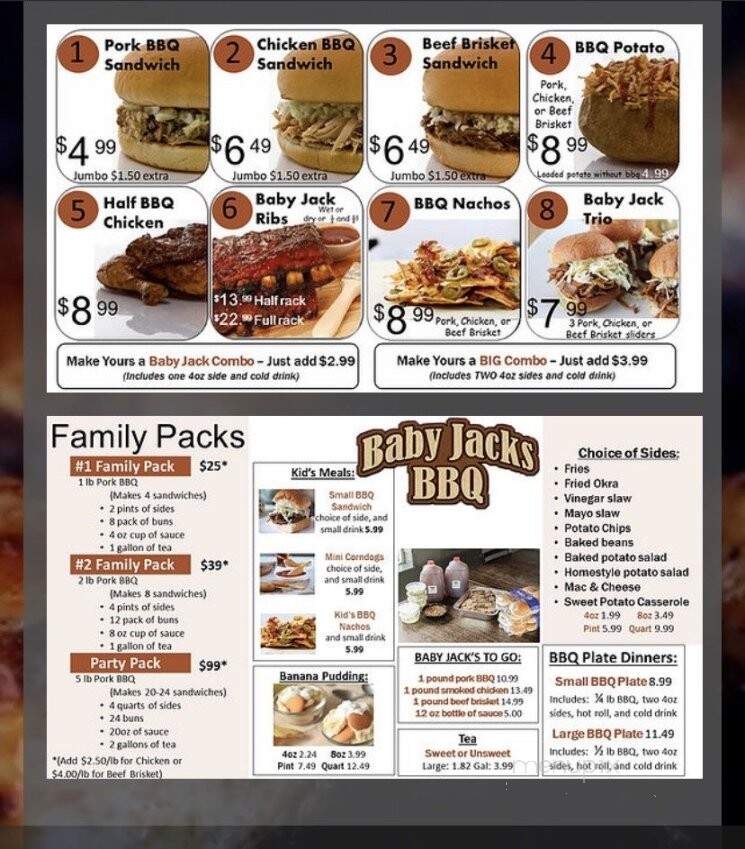 Baby Jack's BBQ - Bartlett, TN menu_pic
