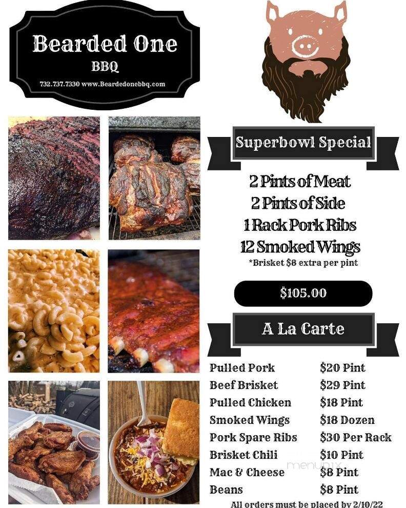 Bearded One BBQ - Monroe Township, NJ menu_pic