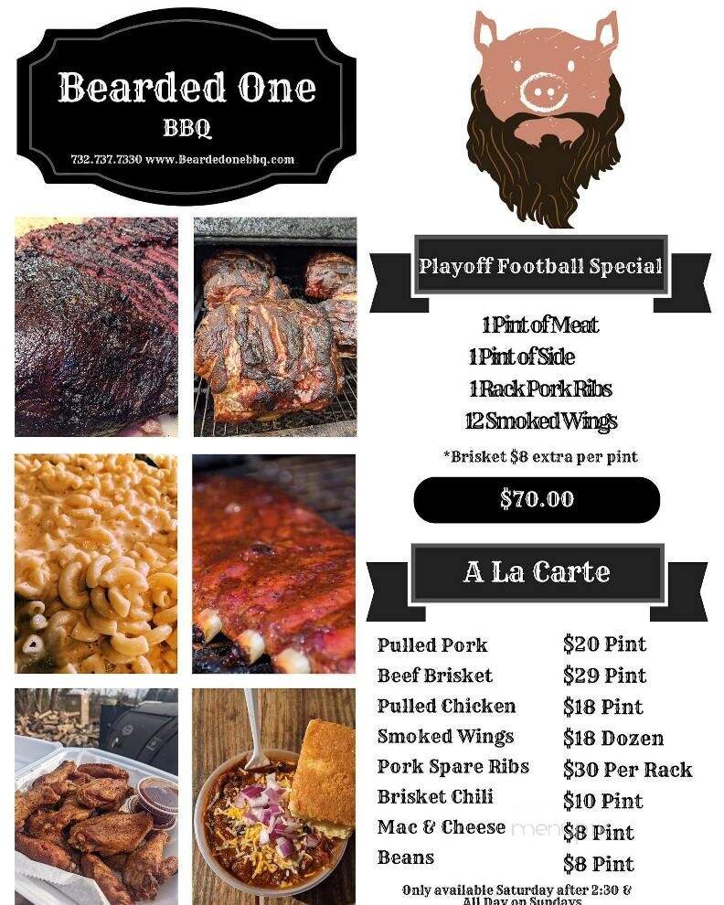 Bearded One BBQ - Monroe Township, NJ menu_pic