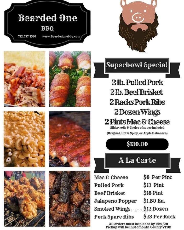 Bearded One BBQ - Monroe Township, NJ menu_pic