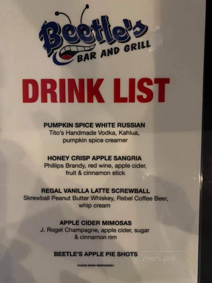 Beetles Bar & Grill - Rochester, MN menu_pic