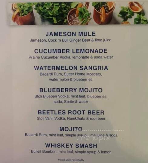 Beetles Bar & Grill - Rochester, MN menu_pic