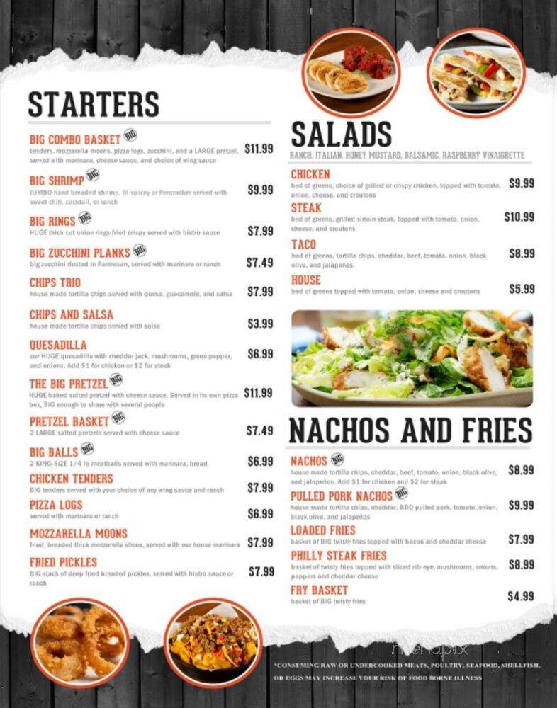 Bigbar - Erie, PA menu_pic