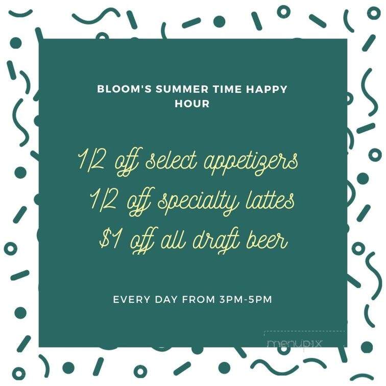 Bloom Cafe And Listening Room - Bristol, TN menu_pic