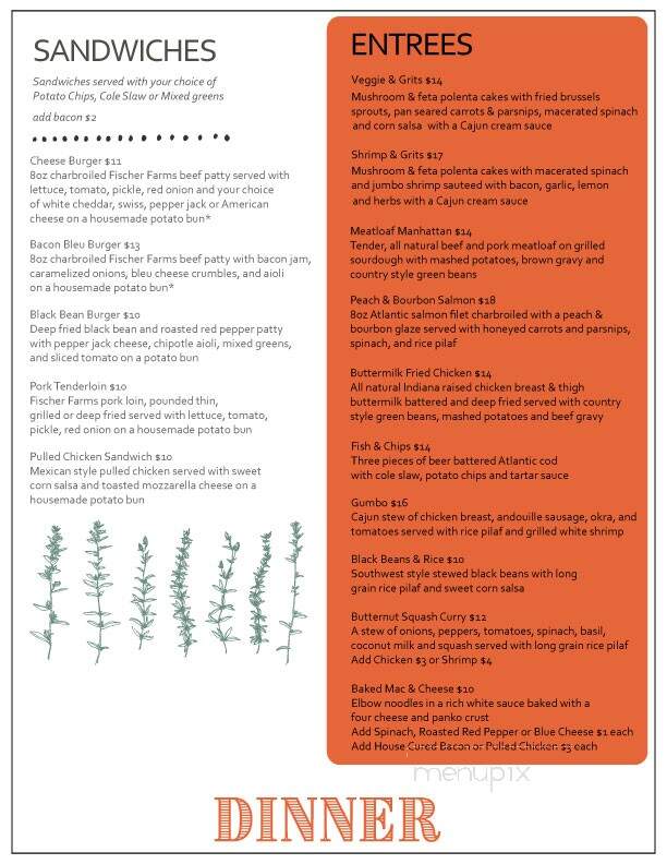Brown County Inn - Corn Crib Lounge - Nashville, IN menu_pic