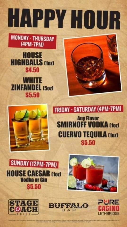 Casino Lethbridge - Lethbridge, AB menu_pic