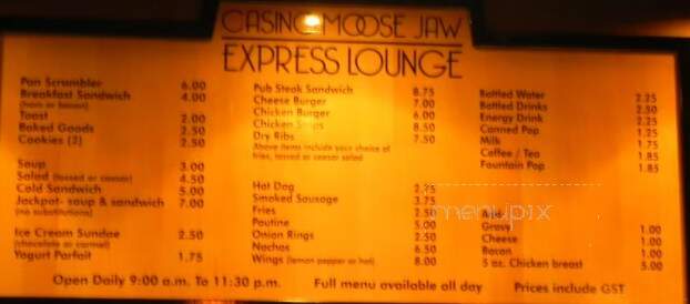 Casino Moose Jaw - Moose Jaw, SK menu_pic