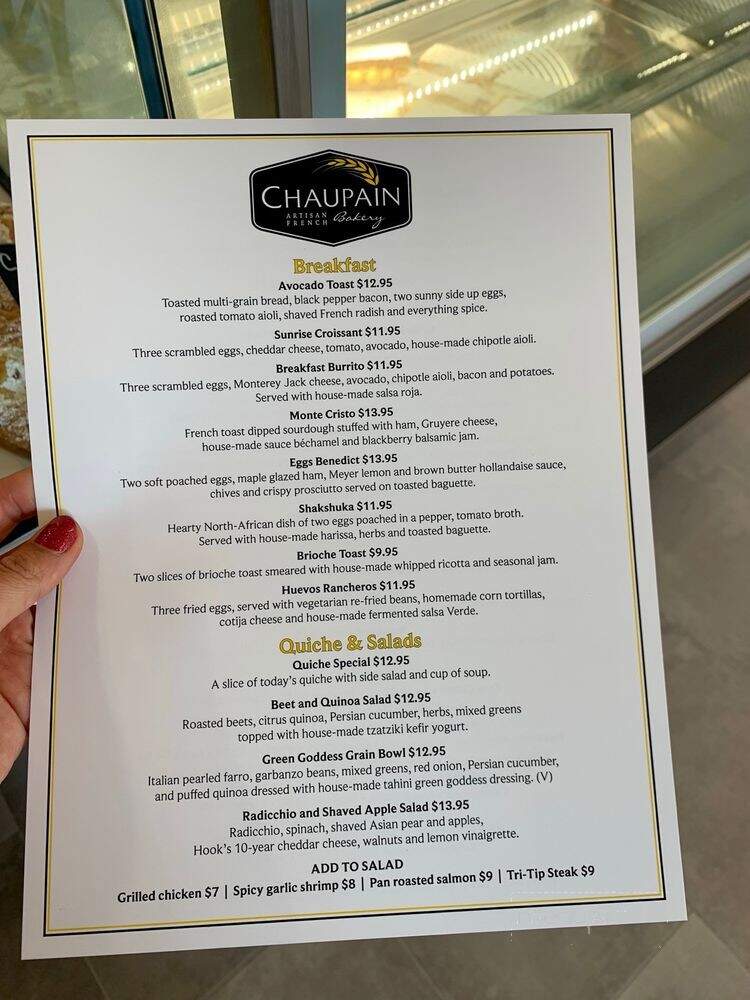Chaupain Bakery - San Clemente, CA menu_pic