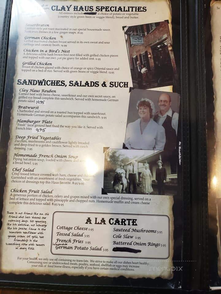 Clay Haus - Somerset, OH menu_pic