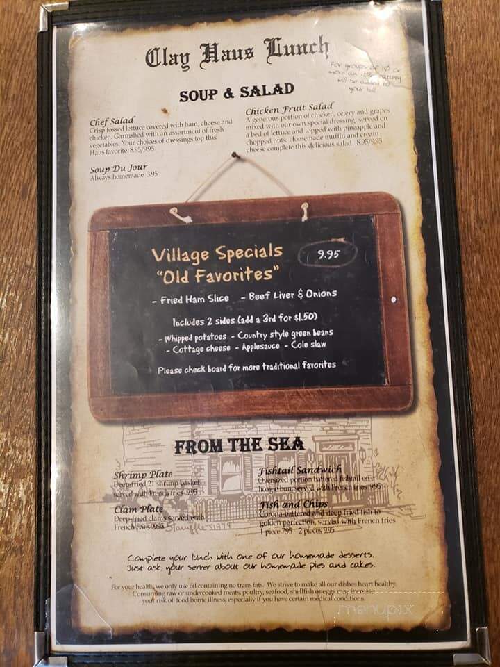 Clay Haus - Somerset, OH menu_pic