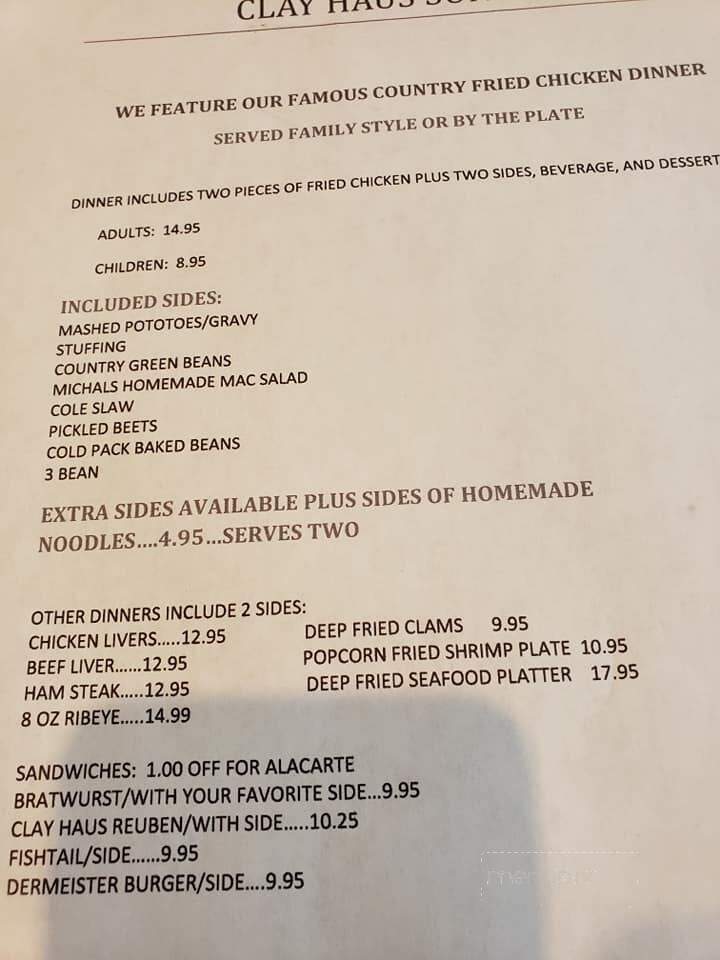 Clay Haus - Somerset, OH menu_pic