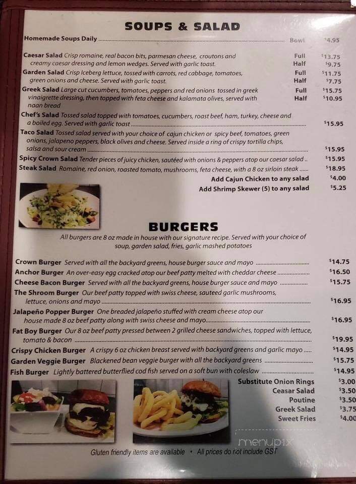 Crown & Anchor - Whitecourt, AB menu_pic