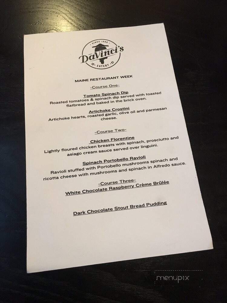 Davinci's Eatery - Lewiston, ME menu_pic