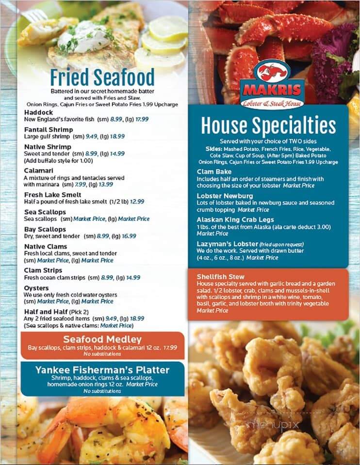 Makris Lobster & Steak House - Concord, NH menu_pic