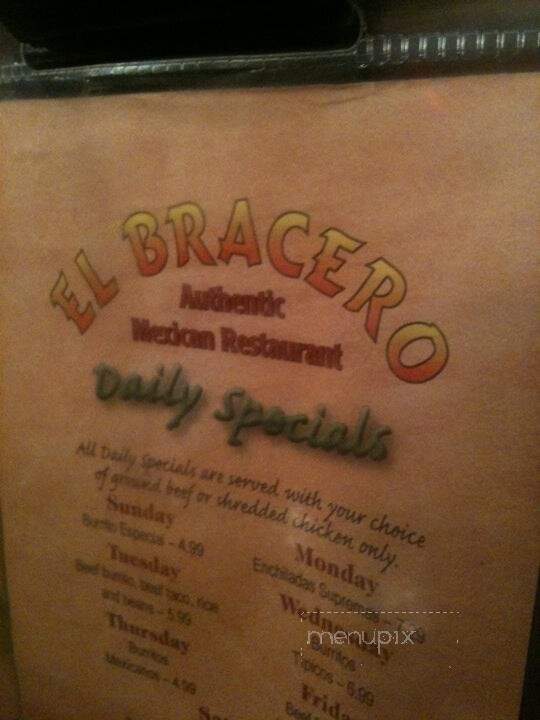 El Bracero - Madisonville, KY menu_pic