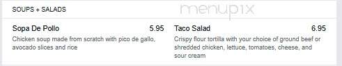 El Vallarta - Marshville, NC menu_pic