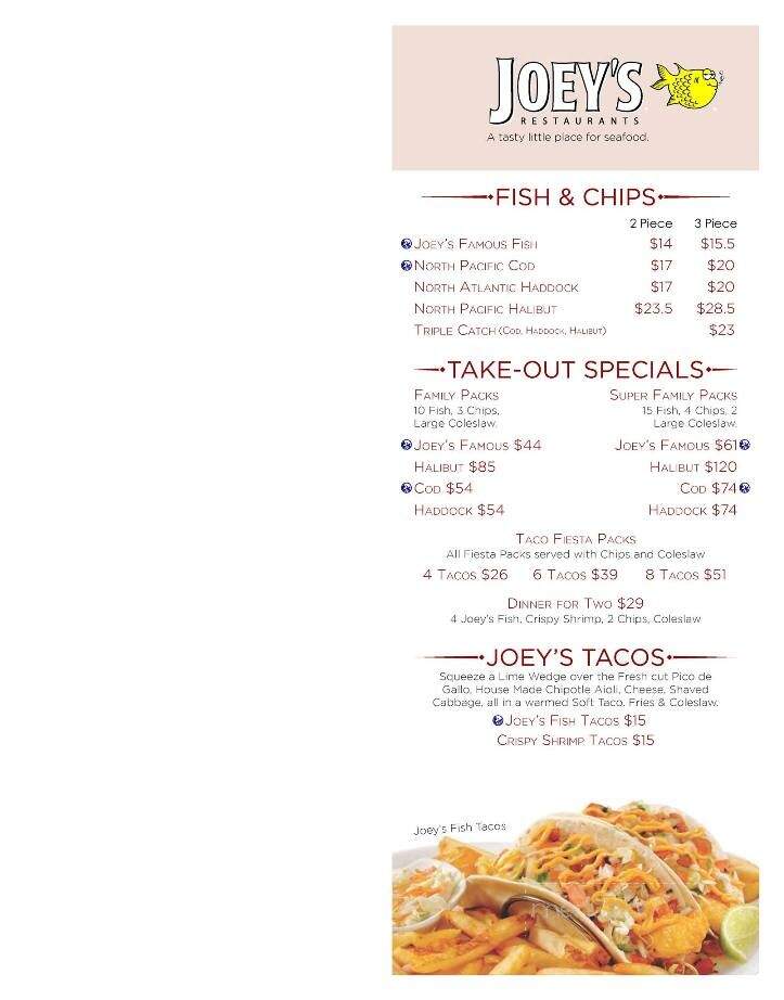 Joey's Only Seafood Restaurants - Lethbridge, AB menu_pic