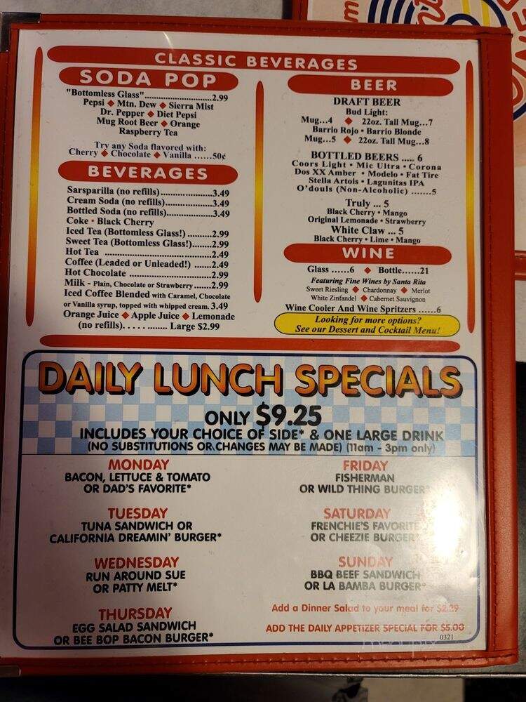 Little Anthony's Diner - Tucson, AZ menu_pic