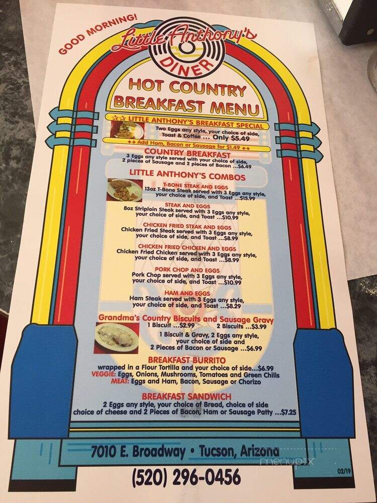 Little Anthony's Diner - Tucson, AZ menu_pic