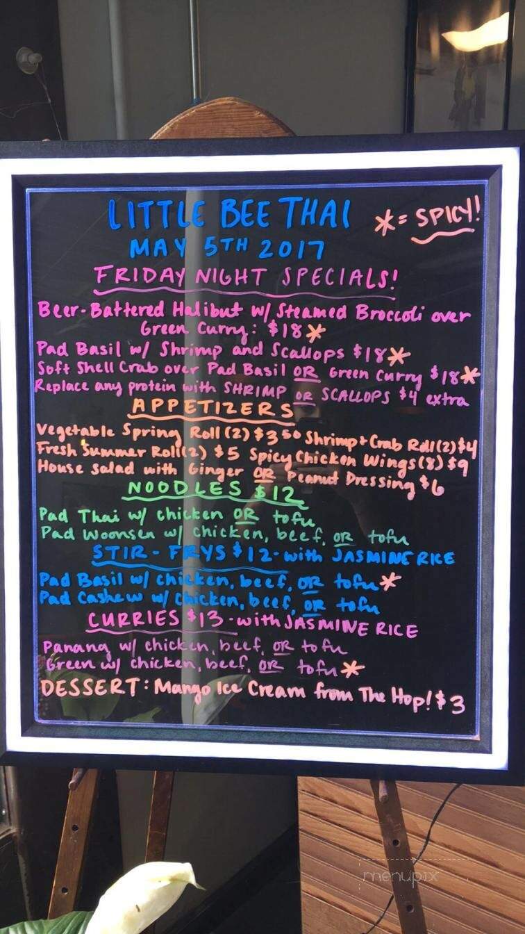 Little Bee Thai - Asheville, NC menu_pic