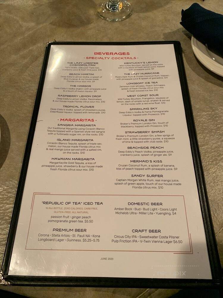 The Lazy Lobster of Longboat Key - Longboat Key, FL menu_pic