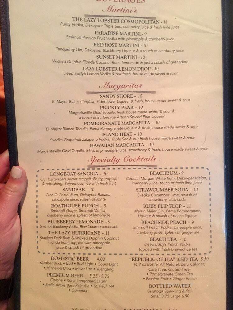 The Lazy Lobster of Longboat Key - Longboat Key, FL menu_pic
