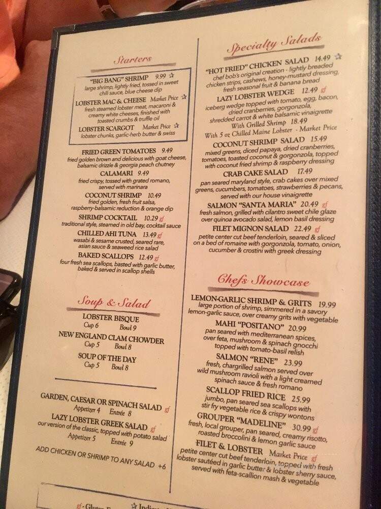 The Lazy Lobster of Longboat Key - Longboat Key, FL menu_pic
