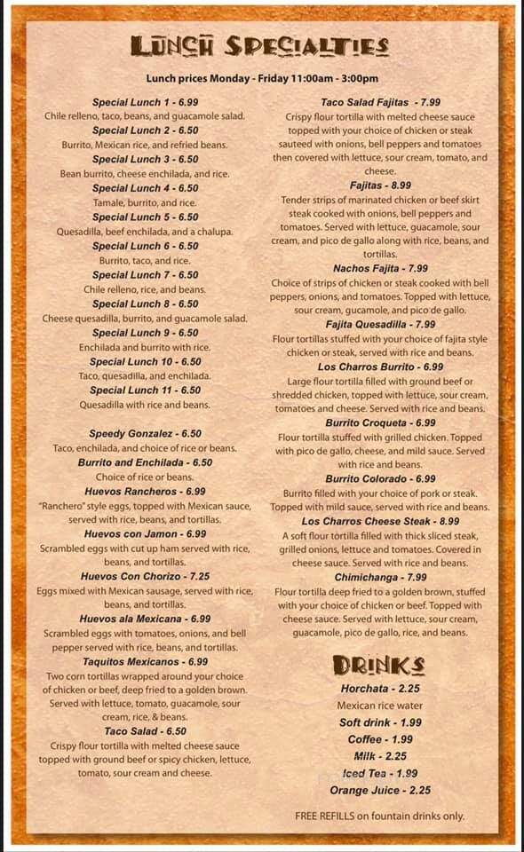 Los Charros - Carthage, IL menu_pic