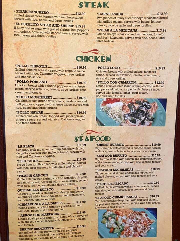 El Pueblito Mexican Cuisine - Uhrichsville, OH menu_pic