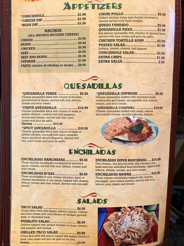 El Pueblito Mexican Cuisine - Uhrichsville, OH menu_pic