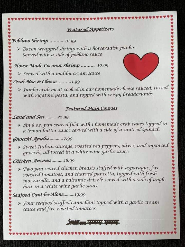 Moccia's Train Stop - Schwenksville, PA menu_pic