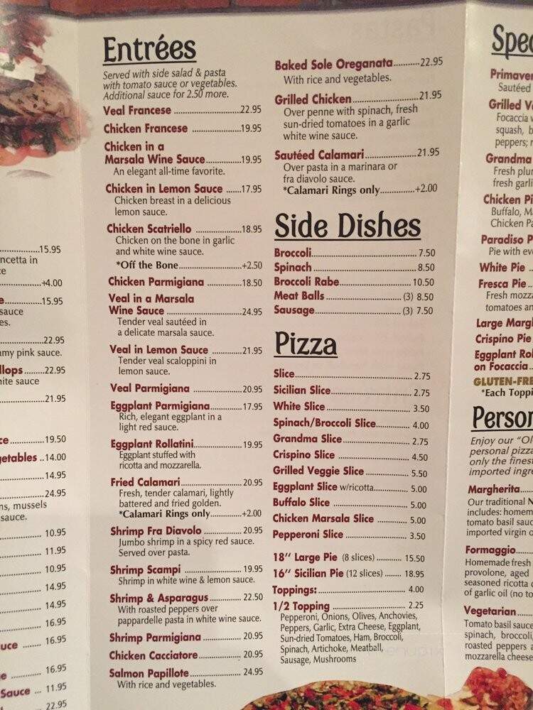 Paradiso Pizza & Restaurant - Rockville Centre, NY
