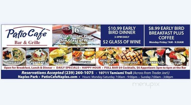 The Patio Cafe - Naples, FL menu_pic