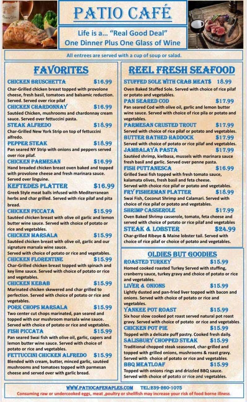 The Patio Cafe - Naples, FL menu_pic