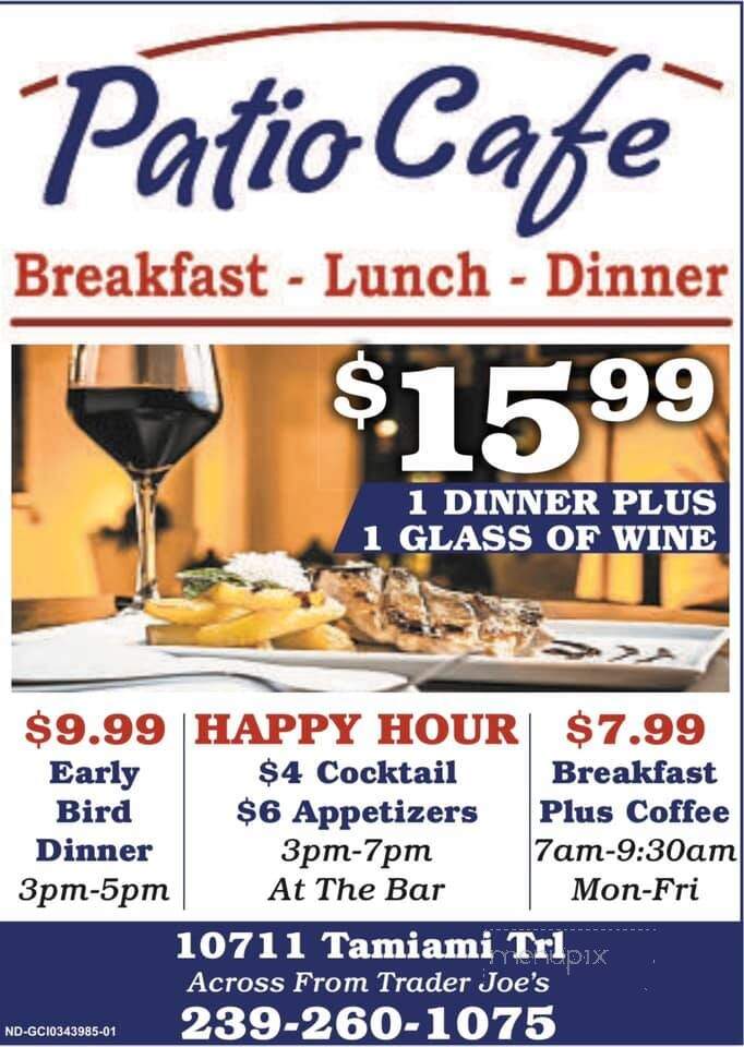 The Patio Cafe - Naples, FL menu_pic