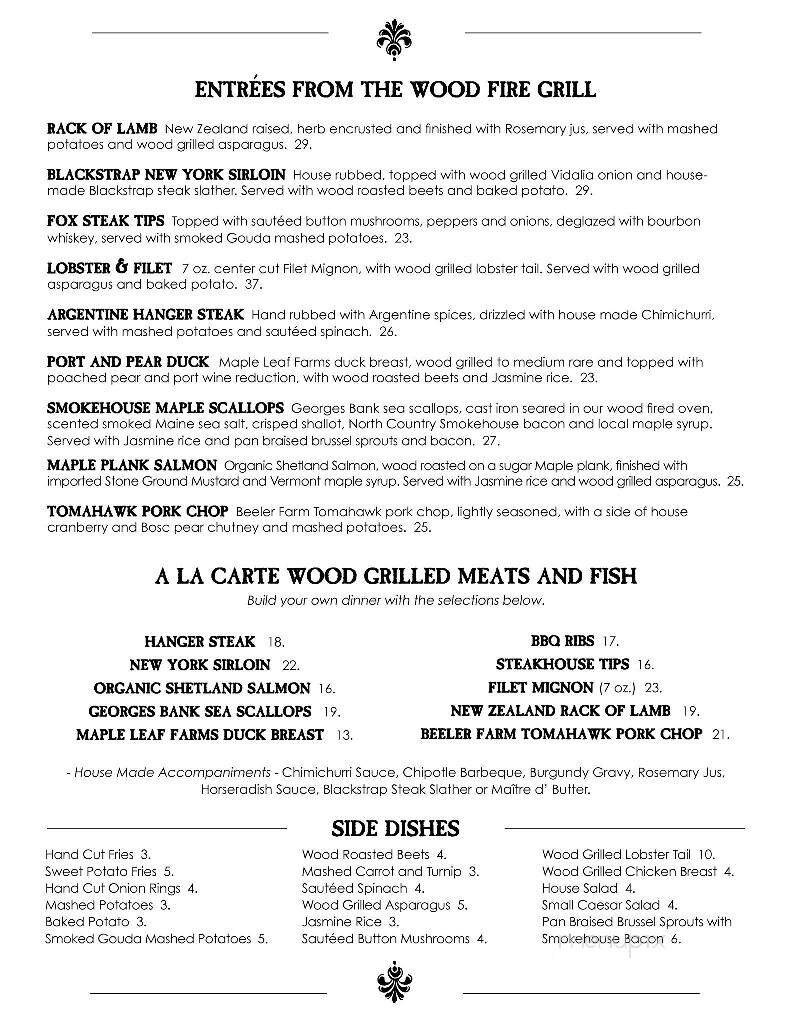 Red Fox Bar & Grille - Jackson, NH menu_pic