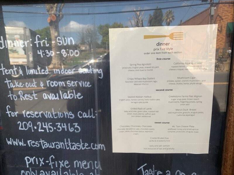 Taste Restaurant - Plymouth, CA menu_pic