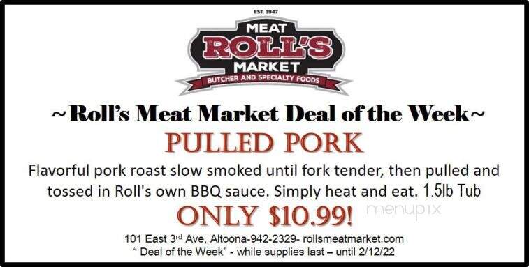 Roll's Meat Market - Altoona, PA menu_pic